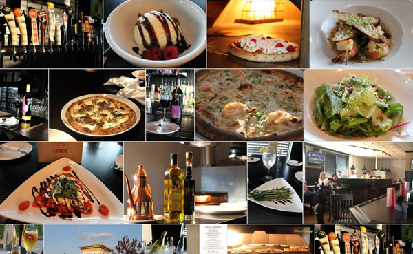 Photos showing food products at Crust